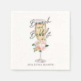 Serviette En Papier Brunch et Fête des mariées Bubbly Personnalisé