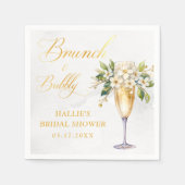 Serviette En Papier Brunch et Fête des mariées champagne Bubbly (Devant)