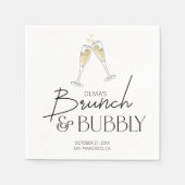 Serviette En Papier Brunch et Fête des mariées champagne Bubbly (Devant)