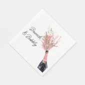 Serviette En Papier Brunch et Fête des mariées champagne rose Bubbly (Coin)