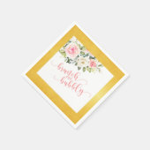Serviette En Papier Brunch et serviette Bubbly - Bordure d'or en texte (Coin)