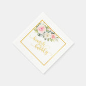 Serviette En Papier Brunch et serviette Bubbly - Gold Text & Frame (Coin)