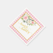 Serviette En Papier Brunch et serviette Bubbly - Plaid en Or Texte ros (Coin)