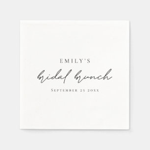 Serviette En Papier Brunch Fête des mariées de script minimaliste