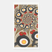 Serviette En Papier Brunch Fractal Art Drôle Nourriture, Tomates, Oeuf (Devant)