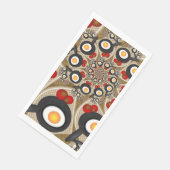 Serviette En Papier Brunch Fractal Art Drôle Nourriture, Tomates, Oeuf (Coin)
