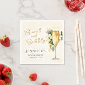 Serviette En Papier Brunch jaune et Fête des mariées mousseuse (En situation)