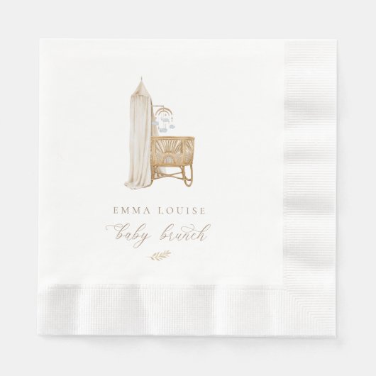 Serviette En Papier Brunch Neutral Boho Baby (Devant)