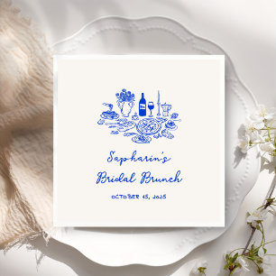 Serviette En Papier Brunch nuptial bleu Cobalt