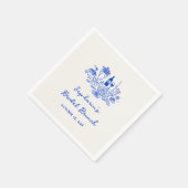 Serviette En Papier Brunch nuptial bleu Cobalt (Coin)