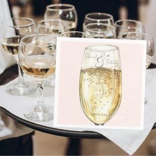 Serviette En Papier Brunch nuptial Blush & Gold et douche mousseuse