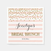 Serviette En Papier Brunch nuptial Confetti rose et or (Devant)