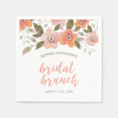 Serviette En Papier Brunch nuptial de pêche florale délicieuse (Devant)