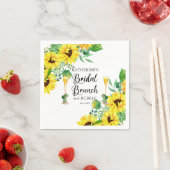 Serviette En Papier Brunch nuptial et bulle de douche Boho tournesol (En situation)