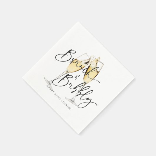 Serviette En Papier Brunch nuptial minimal et serviettes mousseuses (Coin)