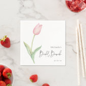Serviette En Papier Brunch nuptial moderne Tulip rose solo (En situation)