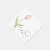 Serviette En Papier Brunch nuptial moderne Tulip rose solo (Coin)