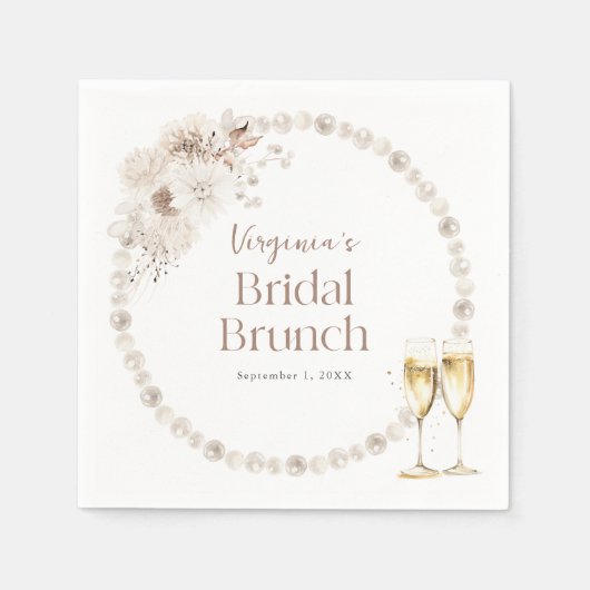 Serviette En Papier Brunch nuptial Pearls (Devant)
