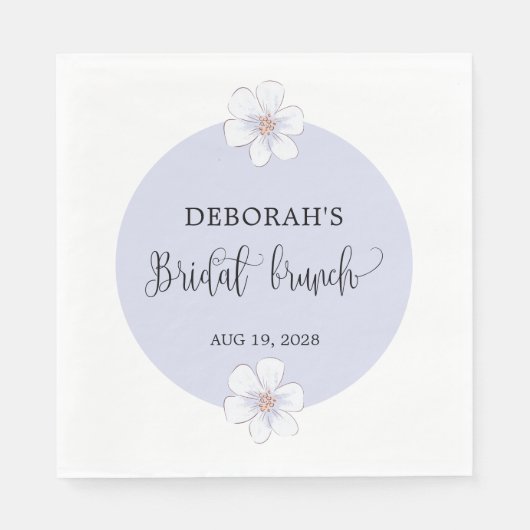 Serviette En Papier Brunch nuptial romantique Lilac (Devant)