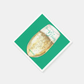 Serviette En Papier Brunch nuptial vert et douche mousseuse (Coin)