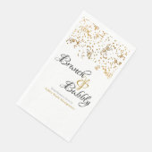 Serviette En Papier Brunch personnalisé Bubbly Gold Confetti Streamers (Coin)