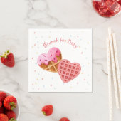 Serviette En Papier Brunch rose pour baby shower (En situation)