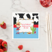 Serviette En Papier Brunette Cowboy Fête d'anniversaire de l'Ouest (En situation)