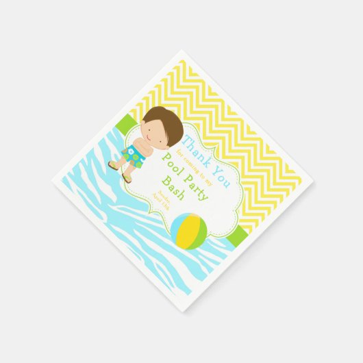 Serviette En Papier Brunette Hair Pool Party Bash Party (Coin)