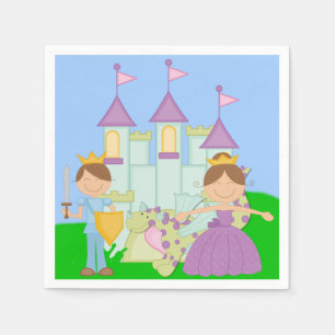 Serviette En Papier Brunette Prince et Princesse Papier Napkins