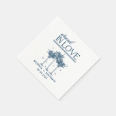 Serviette En Papier Brunk In Love Mariage de plage personnalisé (Coin)