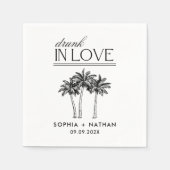 Serviette En Papier Brunk In Love Mariage de plage personnalisé (Devant)