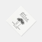 Serviette En Papier Brunk In Love Mariage de plage personnalisé (Coin)