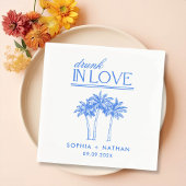 Serviette En Papier Brunk In Love Mariage de plage personnalisé