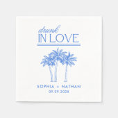 Serviette En Papier Brunk In Love Mariage de plage personnalisé (Devant)