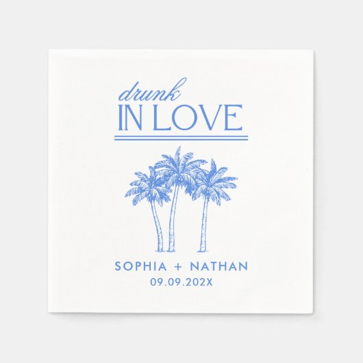 Serviette En Papier Brunk In Love Mariage de plage personnalisé (Devant)