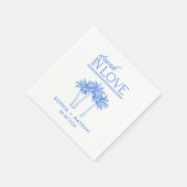 Serviette En Papier Brunk In Love Mariage de plage personnalisé (Coin)