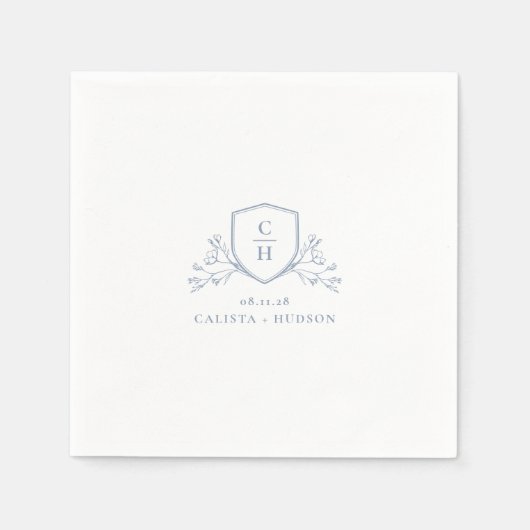 Serviette En Papier BRUNSWICK Monogram Crest Wedding (Devant)