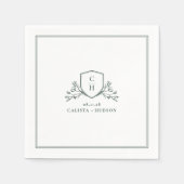 Serviette En Papier BRUNSWICK Monogram Crest Wedding (Devant)