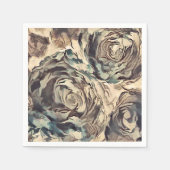 Serviette En Papier Brush art Abstrait texturé rose imprimé brun beig (Devant)
