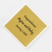 Serviette En Papier Brush Brush Script Gold (Coin)