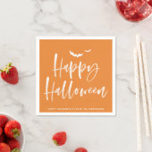 Serviette En Papier Brush Letting Orange Happy Halloween Party (En situation)