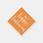 Serviette En Papier Brush Letting Orange Happy Halloween Party (Coin)