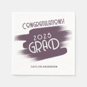 Serviette En Papier Brush Strokes Abstrait Félicitations Grad (Devant)