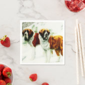 Serviette En Papier brut et lisse St Bernard - peinture (En situation)