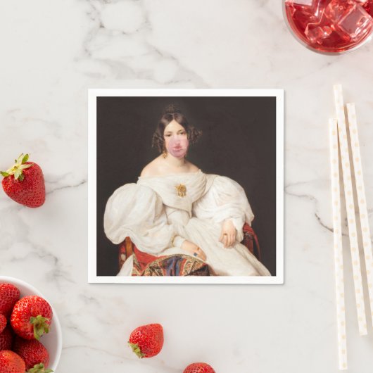 Serviette En Papier Bubble Gum Diva (En situation)