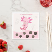 Serviette En Papier Bubble rose Axolotl Lait Boba Thé Anniversaire (En situation)