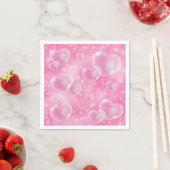 Serviette En Papier Bubble rose Coeurs mignonne Girly 90's Style (En situation)