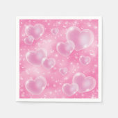 Serviette En Papier Bubble rose Coeurs mignonne Girly 90's Style (Devant)