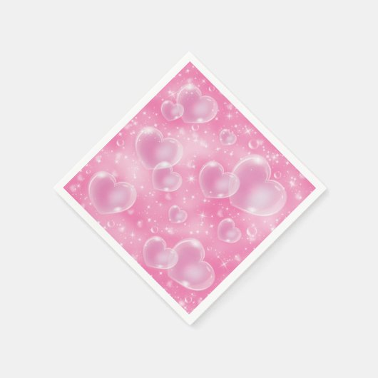 Serviette En Papier Bubble rose Coeurs mignonne Girly 90's Style (Coin)