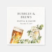Serviette En Papier Bubbles and Brews Shower de Couple (Devant)